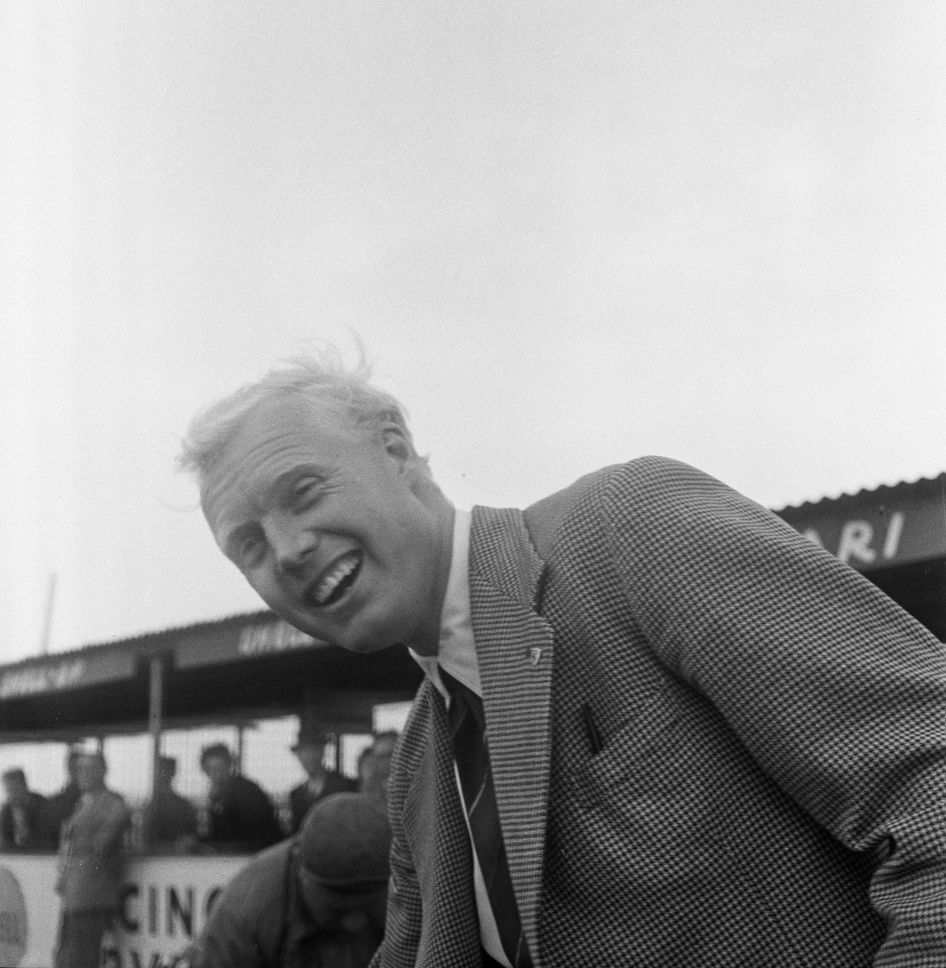 Mike Hawthorn pictured at the Grand Prix D'Europe, at Aintree, July 1957 - Source: Getty